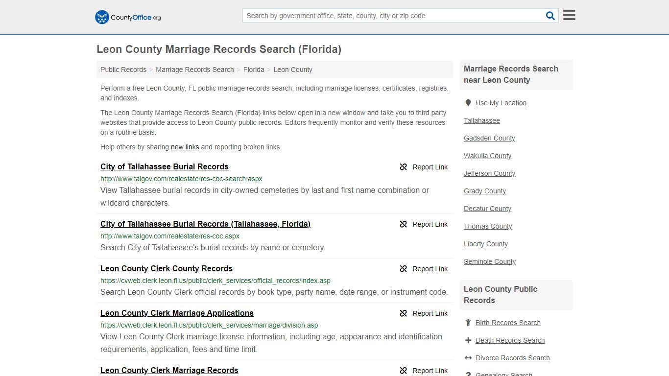 Marriage Records Search - Leon County, FL (Marriage ...