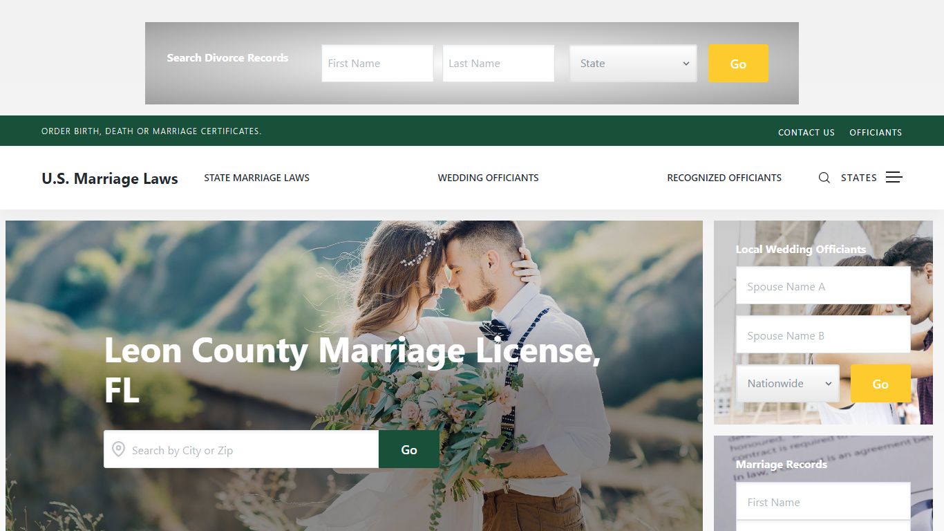 Marriage Licenses » Tallahassee » Leon » Marriage Laws » FL